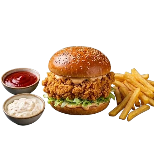 Chicken Zinger Burger with French Fries